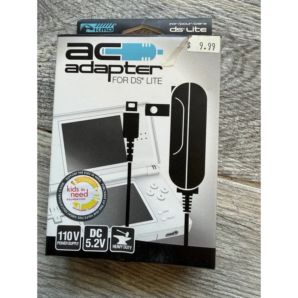 KMD Nintendo DS Lite Car AC Power Adapter Charger NWT Video Game 100-240V